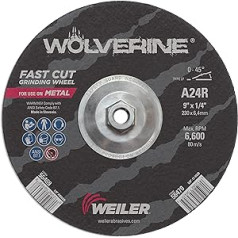 Weiler 56470 22,9 cm X 1/10,2 cm Wolverine Typ 27 Schleifscheibe, A24R, 5/20,3 cm-11 UNC Mutter (10 Stück)