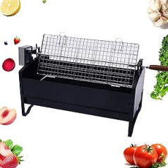 NOALED automāts Holzkohlegrillofen, Outdoor-Garten-BBQ-Grill, Elektrisches Rotisserie-Set, Großer Grill-Rotisserie, Tragbar für Camping, Picknick, Party, einfach zu Bedienen