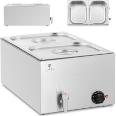 Bain marie elektriskais sildītājs ar krānu 2 x GN 1/2 600 W