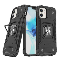 Bruņu maciņš iPhone 14 Plus, Ring Armor magnētiskais turētājs, melns