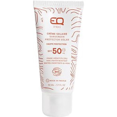 EQ | Kremas nuo saulės SPF50-50ml - aukšta veido ir kūno apsauga, sertifikuota ECOCERT® - atsparus vandeniui