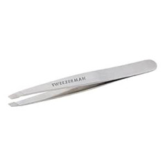 Tweezerman Stainless Steel Tweezers with Hand-Filed Beveled Tip for Hair Plucking, Stainless Steel