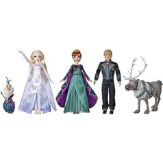 Disneja filmas Frozen 2 The Big Frozen II fināla komplekts, Anna, Elza, Kristofs, Olafs un Svens ar tērpiem un aksesuāriem bērniem, kas vecāki par 3 gadiem