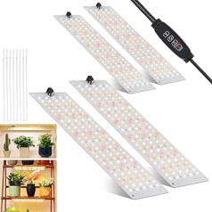 idudu 4 augu lampu komplekts, LED pilna spektra, augu gaisma ar 540 LED, augu gaisma, augšanas gaisma iekštelpu augiem, augšanas gaisma ar taimeri, 10 spilgtuma veidi, [B enerģijas klase]