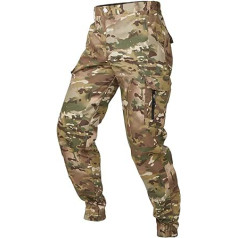 CARWORNI Tactical Cargo Trousers, Men's Waterproof Multiple Pockets, Ripstop Trousers, Outdoor Military Hiking Pants