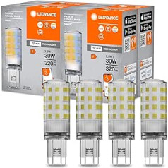 LEDVANCE SMART+ WiFi īpašas tapas CL 30 LED lampa ar modernizētu spraudņa ligzdu G9, 3,5 W, 320 lm, 2700 K līdz 6500 K, baltas gaismas funkcija, regulējams, ilgs kalpošanas laiks, vienkārša uzstādīšana, vadāma lietotne, 4 gab. iepakojums