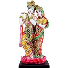 ESPLANĀDE Radha Krišna Kišans stāv uz Lotus Murti elka statujas skulptūras (16 collas)