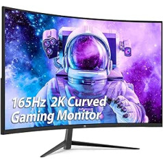 Z-Edge 27 collu izliekts spēļu monitors 165Hz (DP) 144Hz (HDMI) 1ms MPRT 2K 2560x1440 16:9 LED ekrāns, bez rāmja, FreeSync, skaļrunis — melns