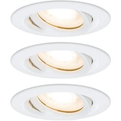 Paulmann 92898 Nova Plus LED Einbauleuchte IP65 rund schwenkbar 3x7W dimmbar Einbaustrahler GU10 Weiß matt Spot Basisset 3er-Set Einbaulampe 2700K