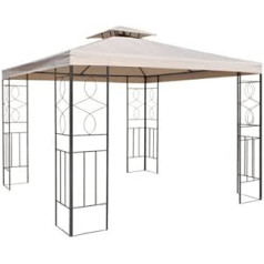 Smartweb Gazebo Roof, 2,97 x 2,97 м, бежевый, сменная крыша, садовая беседка, палатка для вечеринок, водоотталкивающая крыша для беседки с дымоходной крыш