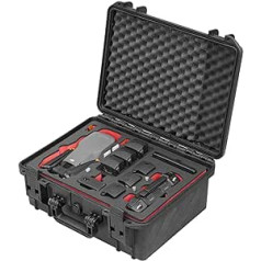 „TomCase Travel Edition“ dėklas, skirtas DJI Mavic 3 / Mavic 3 Pro / Mavic 3 Classic, DJI RC/RC Pro valdiklis ir daug priedų – akumuliatoriaus įkrovimas dėkle, vandeniui atsparus lauko dėklas IP67 (juodas / raudonas)