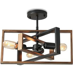 ENCOFT griestu lampa melna griestu gaisma vintage industriālās virtuves lampa Dzīvojamās istabas lampa Retro griestu lampa Dzīvojamā istaba Guļamistaba ar 3 E27 ligzdām