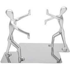 1 Pair Heavy Duty Zinc Alloy 3D Non Slip Bookends for Home Office Library Decoration Festival Gift