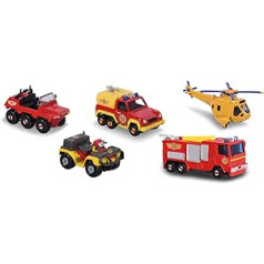 Dickie – Feuerwehrmann Sam – 5-teiliges Geschenk-Set – Geschenk-Set mit 5 Fahrzeugen aus Metall – 203094002038