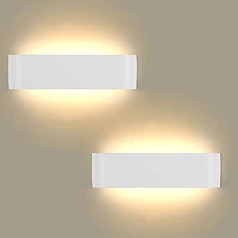 Bezgaismas 2 Sienas lampu komplekts LED iekštelpu Modernas Sienas Gaismas Balts Uz augšu Gaismas Sienas Apgaismojums Silti Balts Kāpņu apgaismojums 16 W IP44 Dzīvojamās istabas Guļamistabas Priekšnama kāpnēm utt. Izgatavots no alumīnija