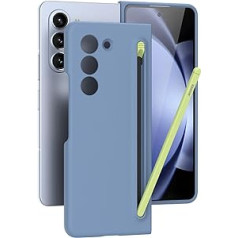 AWINNER suderinamas su Samsung Galaxy Z Fold5 Slim S Pen telefono dėklu su įmontuotu nauju kompaktišku S rašikliu, laikikliu ir rašiklio laikymo skyriumi (mėlynas)