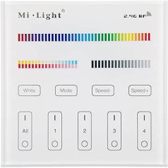 Miboxer Milight kontrolieris MiLight 2.4G 230V 4 zonu pieskāriena sienas kontrolieris T4 RGB+CCT LED produktiem