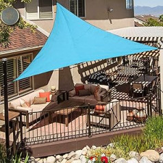 OldPAPA trīsstūrveida saules aizsardzības bloks UV ūdensizturīgs dārza balkons peldbaseins viegls 6 x 6 x 6 m debeszils
