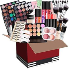 32-Piece Make-Up Box Set, Professional Beauty Makeup Set with Eyeshadow, Lip Gloss, Concealer, etc., Multifunctional Cosmetic Products Set for Teenage Girls Women with Storage Box