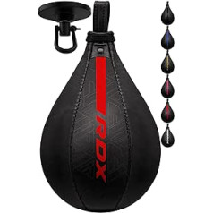 RDX Maya Hide ādas boksa ātrbumba piekarināma ar turētāju, štancēšanas bumbu boksa ātruma soma, ātrboksa treniņu aprīkojums sporta zāle Fitness