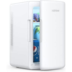 AstroAI 2 viename mini šaldytuvas, 6 litrų šaldytuvas / 8 skardinės su vėsinimo ir šildymo funkcija, 12 V / 220 V lizdas automobiliams, biurams ir bendrabučiams, baltas