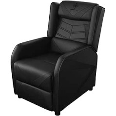 Deltaco žaidimų ir atsipalaidavimo kėdė Dirbtinė oda su kėdute, atlošiamas greitas surinkimas iki 140 kg