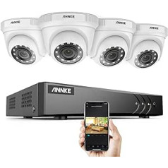 ANNKE novērošanas kameru komplekts 8CH 3K Lite DVR ar 4 sistēmas 1080P CCTV novērošanas kameru IP66 ūdensizturīgs 20M nakts redzamības ierīces drošības kameru sistēma
