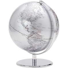 Torre & Tagus Latitude World Globe, 9,5 Zoll, Silber