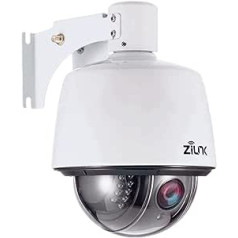 ZIlNK 5MP novērošanas kamera 1920P PTZ WLAN IP kamera āra 5x optiskās tālummaiņas objektīvs 30 m IR nakts redzamības divvirzienu audio IP65 ūdensizturīgs kustības noteikšanas mākonis 64G SD kartes atbalsts, balts