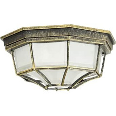 Milano āra griestu lampa antīkā zelta krāsā Platums: 35,5 cm E27 IP44 Lamp Vintage griestu gaisma Carport nojume terases balkona apgaismojums