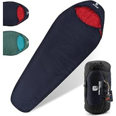 Alpin Loacker Ultralengvas miegmaišis mažas pakuotės dydis I 3 sezonų miegmaišis lengvas I lauko miegmaišis, kompaktiškas, skirtas stovyklavimui ar kelionei. 100 % perdirbtas miegmaišis I