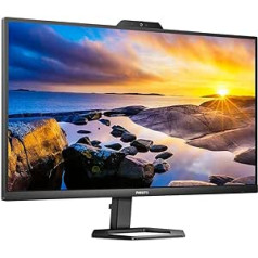 Philips 27E1N5600HE — 27 collu QHD USB-C monitors, tīmekļa kamera, regulējams augstums, skaļrunis (2560 x 1440, 75 Hz, HDMI, DisplayPort, USB-C, USB centrmezgls) Melns