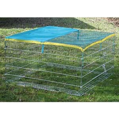 Kerbl Pet Freigehege ar Ausbruchsperre 115x115x65cm, ar Schutznetz