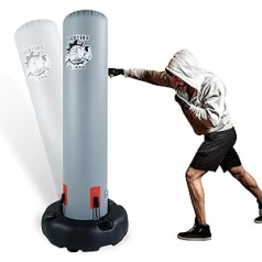 Zerro boksa maiss 166 cm Pieaugušajiem Bērniem Brīvi stāvošs piepūšamais stāvošais boksa maiss Boksa trenažieris Lieljaudas kikboksam, karatē, MMA, boksam un stresa mazināšanai (ar pumpi)