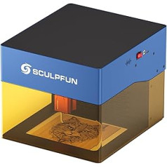 SCULPFUN iCube Pro 5W lāzergravētājs, pārnēsājama lāzergravēšanas iekārta ar dūmu filtru, gravēšanas ātrums 10000 mm/min, temperatūras signalizācija, 130 x 130 mm gravēšanas diapazons