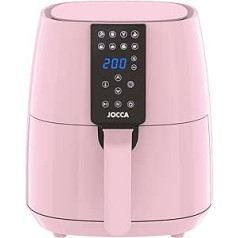 JOCCA — karstā gaisa cepeškrāsns, 3,8 l, krāsa / cepeškrāsns bez eļļas, taimeris, regulējama temperatūra, veselīga gatavošana / jauda 1450 W (rozā)