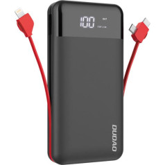 Dudao Powerbank 20000mAh K1Pro со встроенными кабелями microUSB USB-C Lightning черный