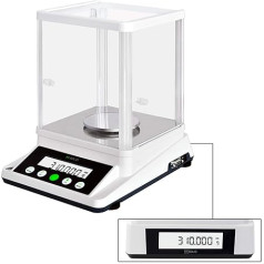 U.S. SOLID 0,001g precīzijas svari - Digitālie analītiskie laboratorijas svari - Elektroniskie precīzijas svari ar precizitāti 1mg un 2 LCD ekrāniem - 310g/0,001g