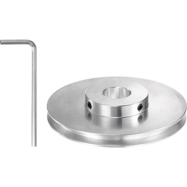 sourcing karte V tipa trīši 20mm Bore 100mm OD Single Groove alumīnija sakausējuma 6mm PU apaļas jostas motora vārpstas vārpstas urbis ar instalācijām