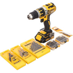 DeWalt XR akumulatora urbjmašīnas komplekts DCK795S2T - triecienurbjmašīna ar 2 ātrumu pilnmetāla transmisiju un bezsuku motoru skrūvēšanai, urbšanai un triecienurbšanai - 1 x Li-Ion 18 V āmurs + piederumi