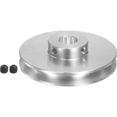 sourcing map V tipa trīšu 10mm Bore 58mm OD Single Groove alumīnija sakausējums 3-5mm PU apaļās jostas motora vārpstas vārpstas urbšanai