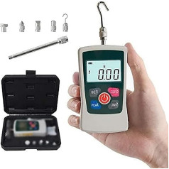 Push Pull Gauge Tester, pārnēsājams digitālais 500N spēka mērītājs ar LCD displeju un automātisko fona apgaismojumu Buzzer Alarm funkcija 4 mērvienības (N, kg, Lb, Oz) celtniecības aparatūrai elektrībai