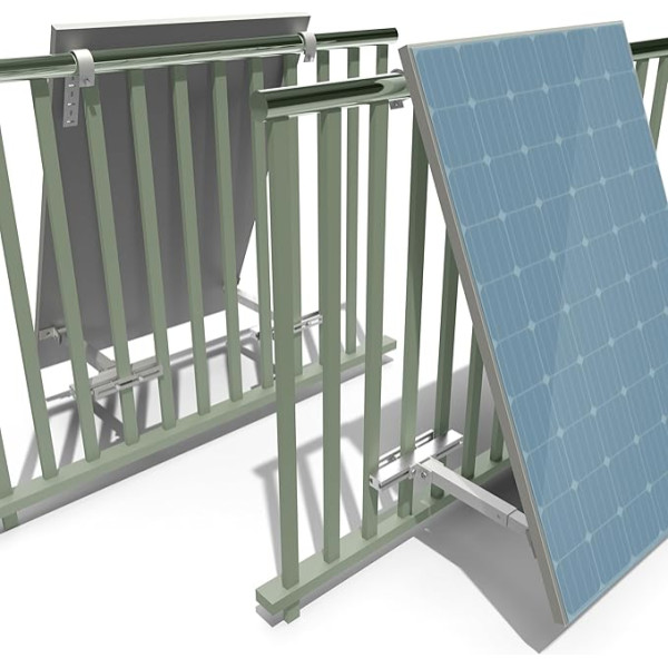 Alumīnija balkona kronšteins PV moduļiem - regulējams slīpuma leņķis no 0° vai 10°-30° - iepriekš samontēts - palieliniet savu energoefektivitāti ar mūsu efektīvo saules paneļu stiprinājumu