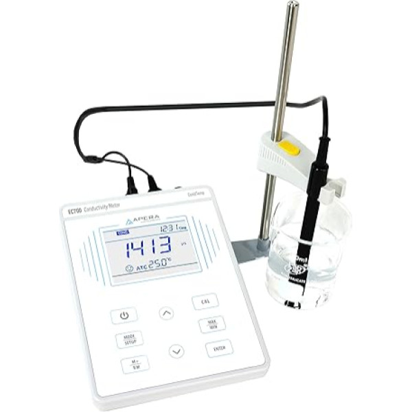 Apera Instruments EC700 laboratorijas/galda konduktivitātes mērītājs (ietver 2301T-F elektrodu konduktivitātes un temperatūras mērīšanai, ar automātisku temperatūras kompensāciju)