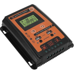 Keenso 12V/24V 30A/50A/70A MPPT Solar Charge Controller Saules paneļu akumulatoru kontrolieris Dual USB LCD displejs