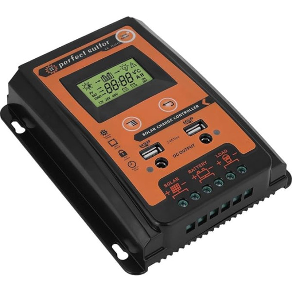 Keenso 12V/24V 30A/50A/70A MPPT Solar Charge Controller Saules paneļu akumulatoru kontrolieris Dual USB LCD displejs