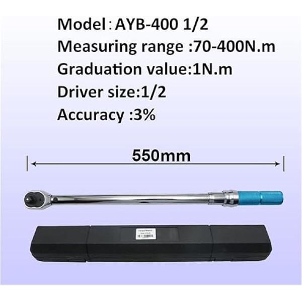 Digitaler Drehmomentschlüssel Einstellbarer Schraubenschlüssel 1/2 '' Hochpräzise Drehmomentschlüssel 3% Genauigkeit Fahrrad Handschlüssel Ratschenschlüsselwerkzeug mit ±1% Genauigkeit LED-Anzeigen (