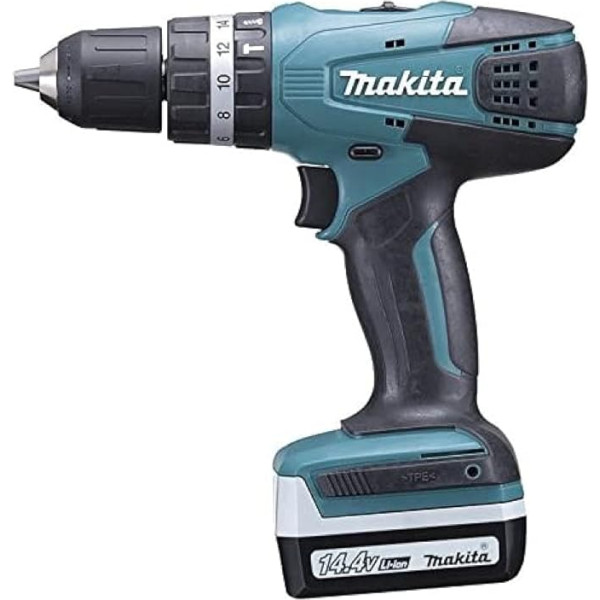 Makita HP347DWE akumulatora triecienskrūvgriežu komplekts, 14,4 V, 2 x 1,3 Ah, HP347DWE