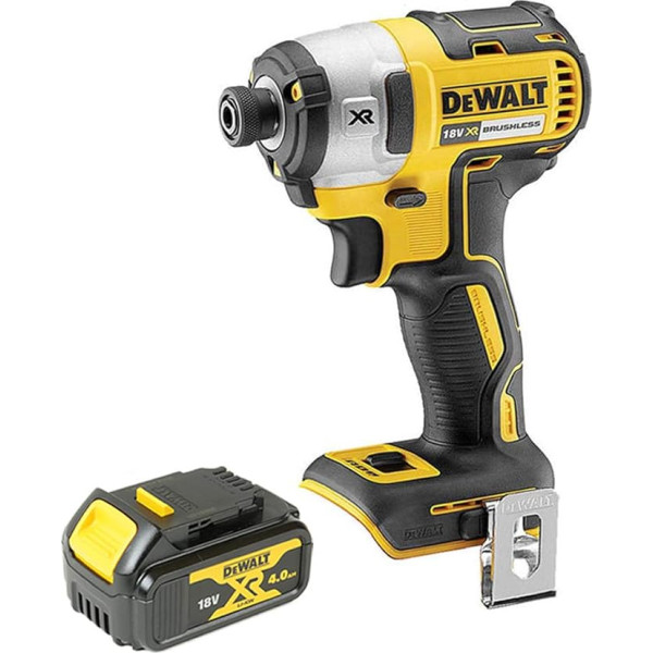 Dewalt DCF887 18V XR bezsuku triecienurbjmašīna ar 3 ātrumiem + 1x DCB182 4ah akumulators