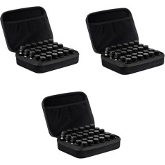 minkissy Pack of 2 30 Eļļas pudeles Eļļas organizators konteinera piederumi, kas paredzēti somu izgatavošanai Meitenes pudele Essential Carry Sievietes Black Storage Holder Bag Case Travel Portable, Black x 3 gab.